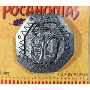 1995 Disney Pocahontas John Smith Silver Color Metal Pin Brooch Ooops A Daisy